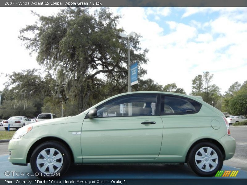 Apple Green / Black 2007 Hyundai Accent GS Coupe