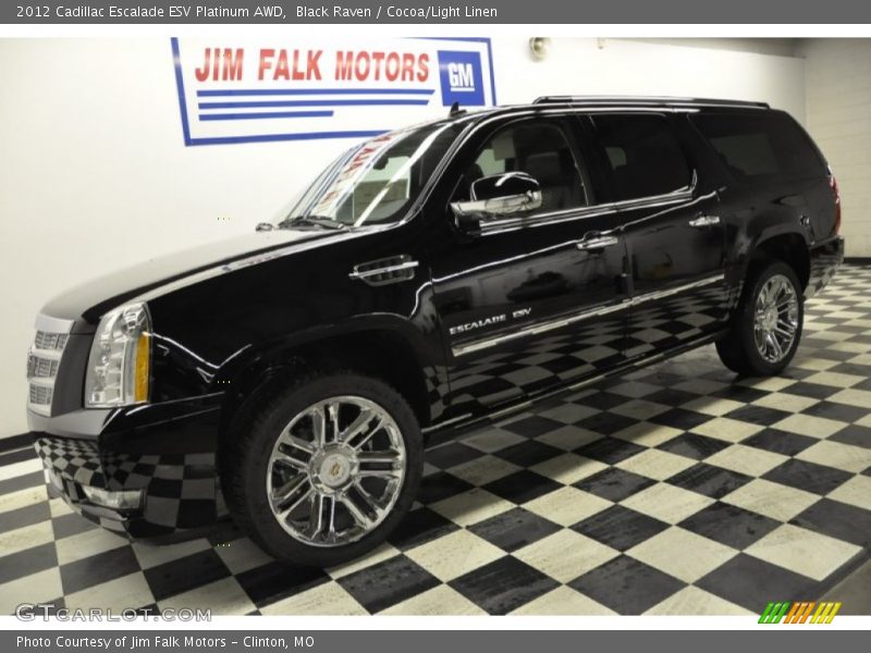 Black Raven / Cocoa/Light Linen 2012 Cadillac Escalade ESV Platinum AWD