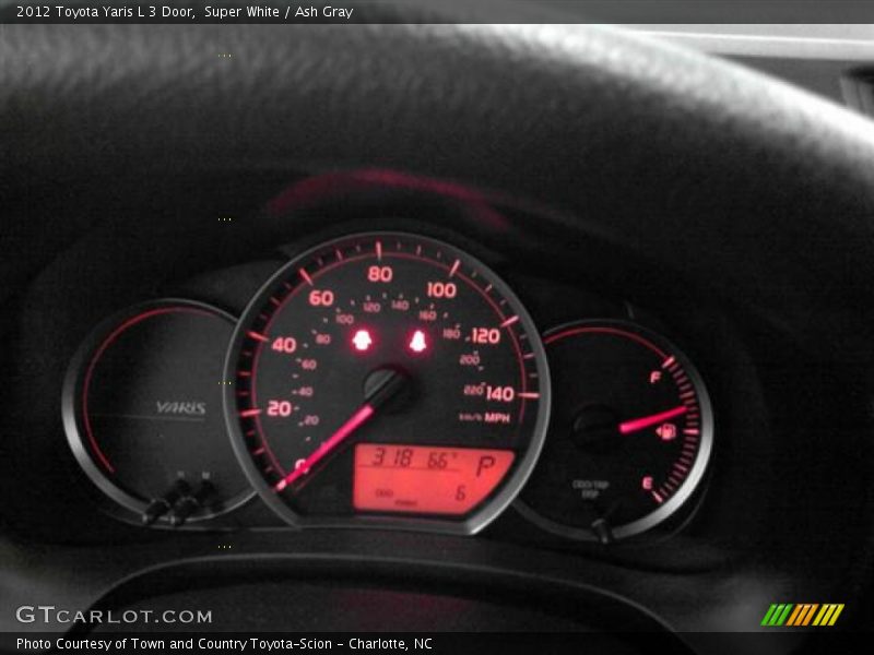 Super White / Ash Gray 2012 Toyota Yaris L 3 Door