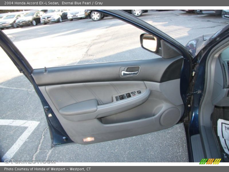 Eternal Blue Pearl / Gray 2004 Honda Accord EX-L Sedan
