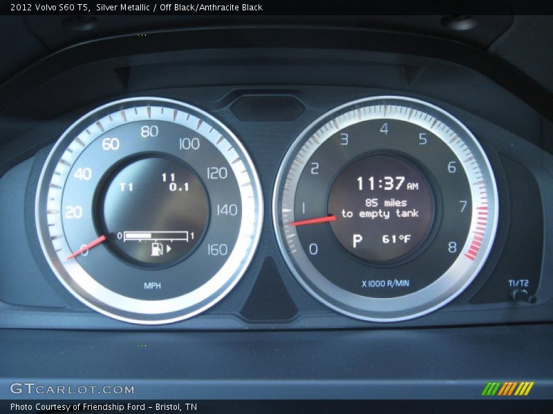 Silver Metallic / Off Black/Anthracite Black 2012 Volvo S60 T5
