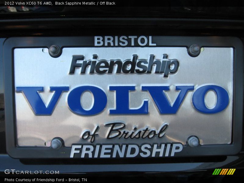 Black Sapphire Metallic / Off Black 2012 Volvo XC60 T6 AWD