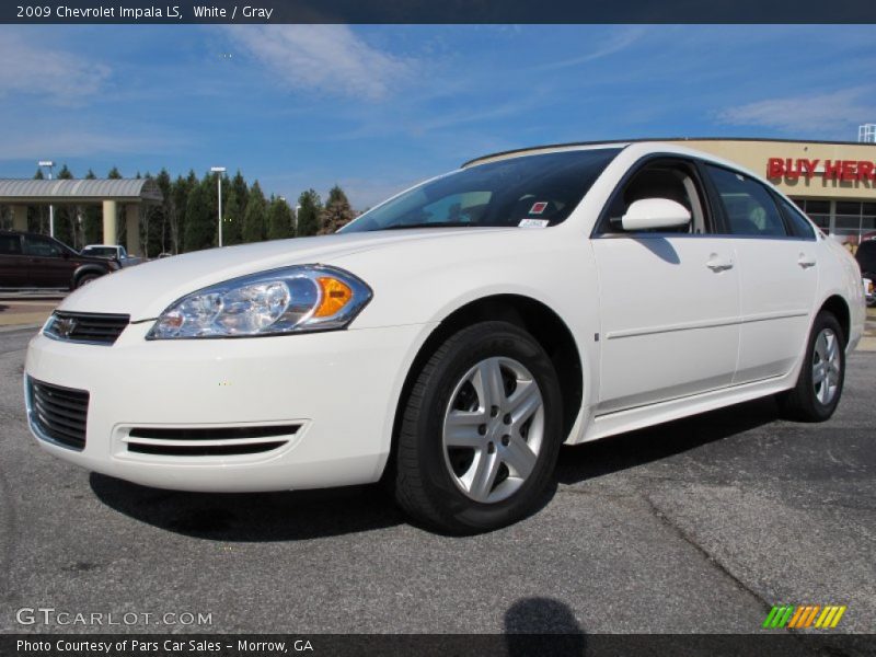 White / Gray 2009 Chevrolet Impala LS