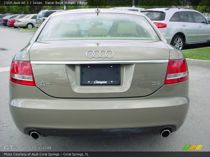 Dakar Beige Metallic / Beige 2006 Audi A6 3.2 Sedan