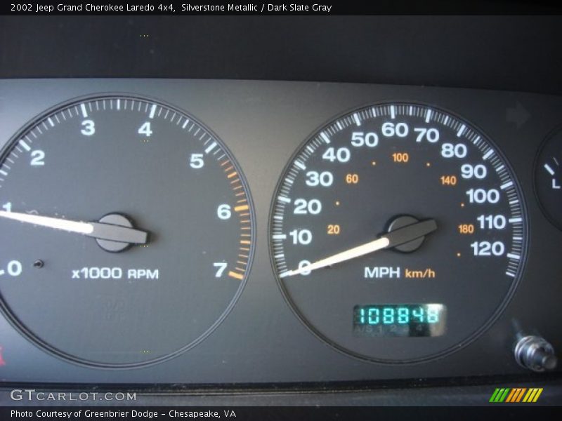 Silverstone Metallic / Dark Slate Gray 2002 Jeep Grand Cherokee Laredo 4x4