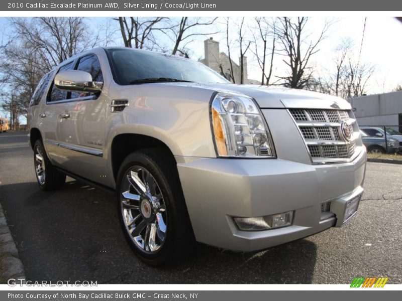 Silver Lining / Cocoa/Light Linen 2010 Cadillac Escalade Platinum AWD