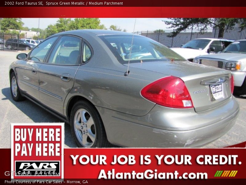 Spruce Green Metallic / Medium Parchment 2002 Ford Taurus SE