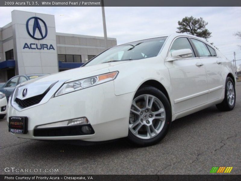 White Diamond Pearl / Parchment 2009 Acura TL 3.5