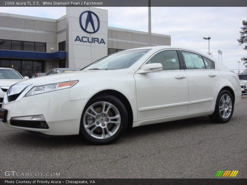 White Diamond Pearl / Parchment 2009 Acura TL 3.5