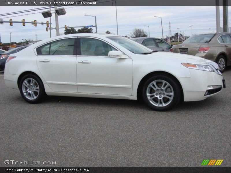 White Diamond Pearl / Parchment 2009 Acura TL 3.5
