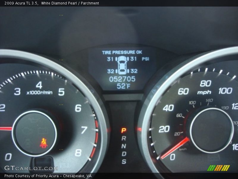 White Diamond Pearl / Parchment 2009 Acura TL 3.5
