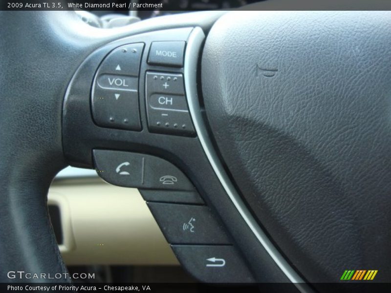 White Diamond Pearl / Parchment 2009 Acura TL 3.5