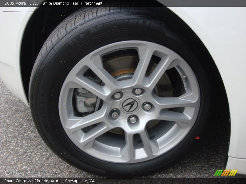 White Diamond Pearl / Parchment 2009 Acura TL 3.5