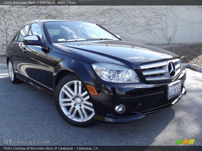Black / Black 2009 Mercedes-Benz C 300 Sport