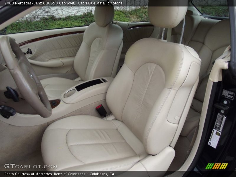 Capri Blue Metallic / Stone 2008 Mercedes-Benz CLK 550 Cabriolet