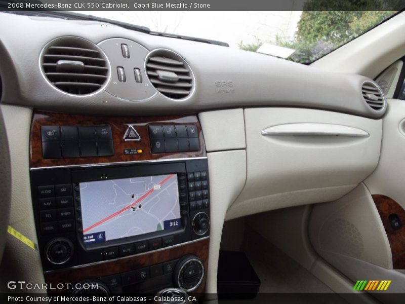 Capri Blue Metallic / Stone 2008 Mercedes-Benz CLK 550 Cabriolet