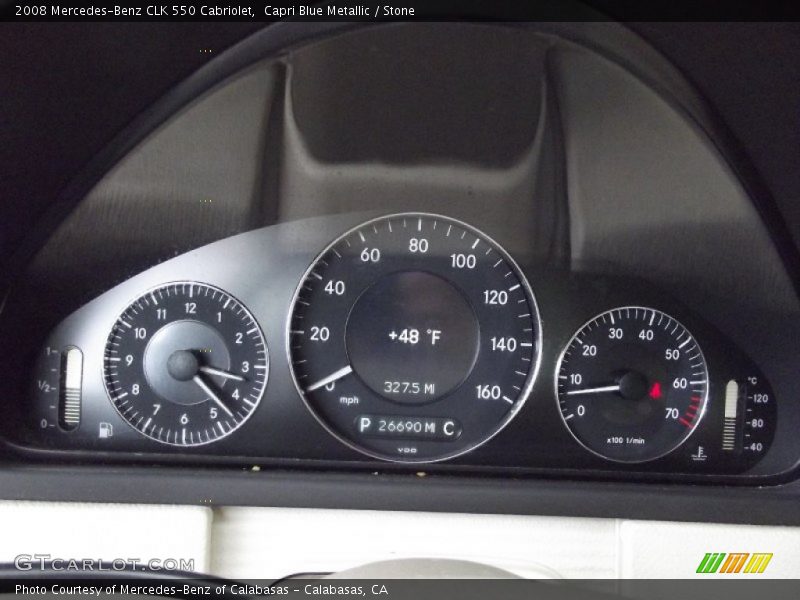 Capri Blue Metallic / Stone 2008 Mercedes-Benz CLK 550 Cabriolet