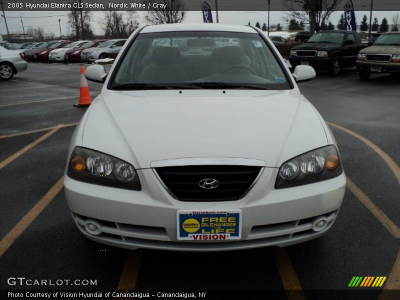 Nordic White / Gray 2005 Hyundai Elantra GLS Sedan