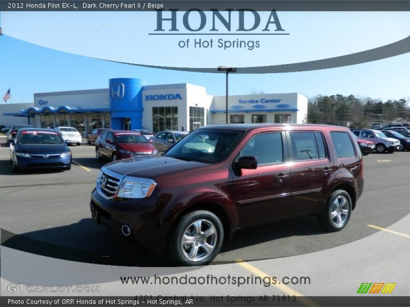 Dark Cherry Pearl II / Beige 2012 Honda Pilot EX-L