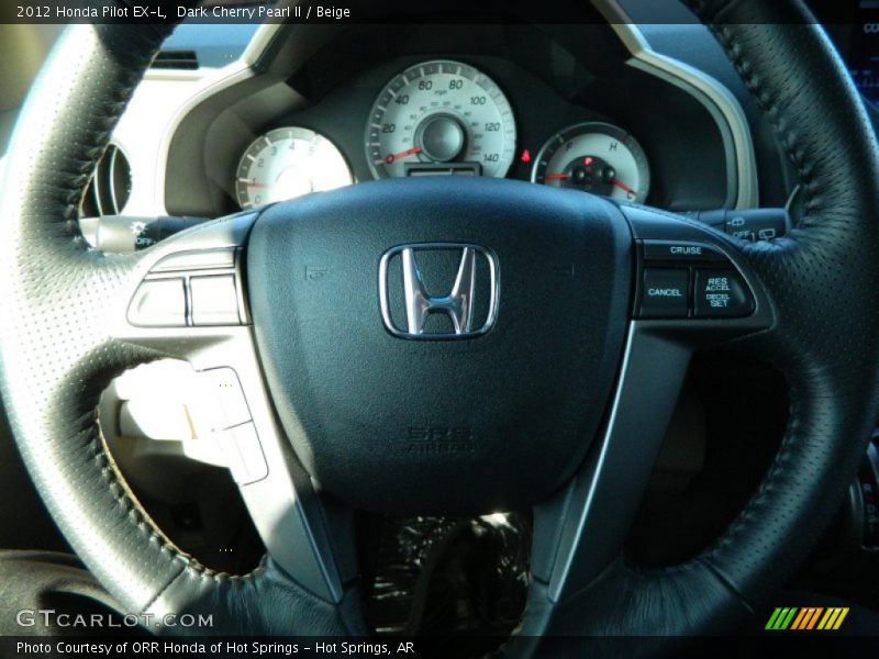 Dark Cherry Pearl II / Beige 2012 Honda Pilot EX-L
