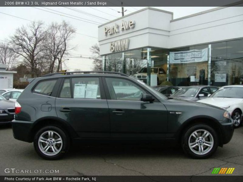 Highland Green Metallic / Sand Beige 2006 BMW X3 3.0i