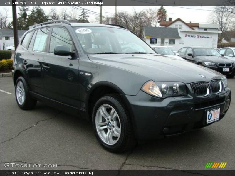Highland Green Metallic / Sand Beige 2006 BMW X3 3.0i