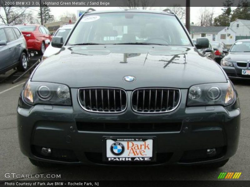 Highland Green Metallic / Sand Beige 2006 BMW X3 3.0i