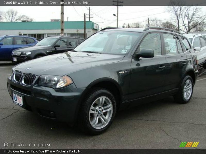 Highland Green Metallic / Sand Beige 2006 BMW X3 3.0i
