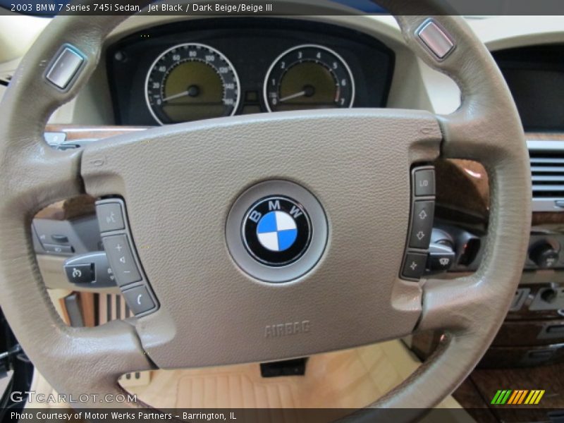 Jet Black / Dark Beige/Beige III 2003 BMW 7 Series 745i Sedan