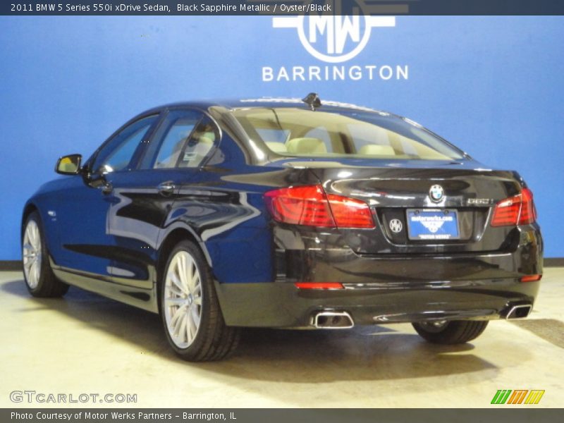 Black Sapphire Metallic / Oyster/Black 2011 BMW 5 Series 550i xDrive Sedan