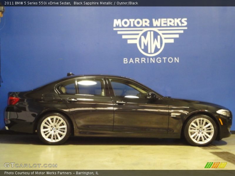 Black Sapphire Metallic / Oyster/Black 2011 BMW 5 Series 550i xDrive Sedan