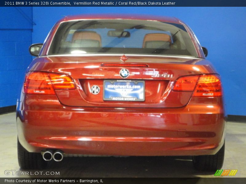 Vermillion Red Metallic / Coral Red/Black Dakota Leather 2011 BMW 3 Series 328i Convertible