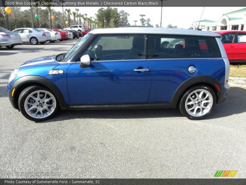 Lightning Blue Metallic / Checkered Carbon Black/Black 2008 Mini Cooper S Clubman