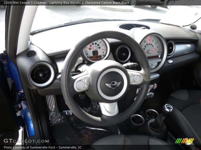 Lightning Blue Metallic / Checkered Carbon Black/Black 2008 Mini Cooper S Clubman