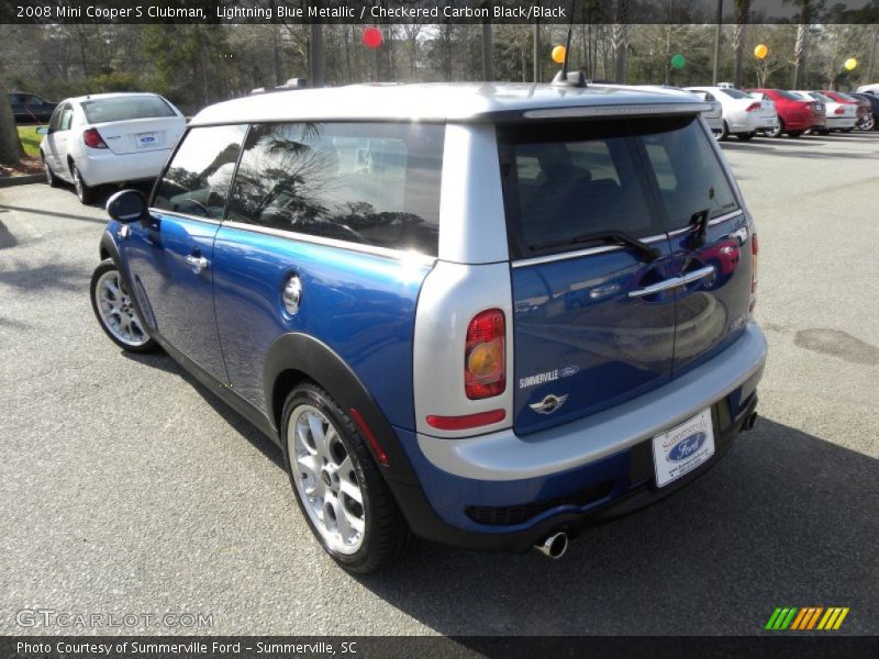 Lightning Blue Metallic / Checkered Carbon Black/Black 2008 Mini Cooper S Clubman