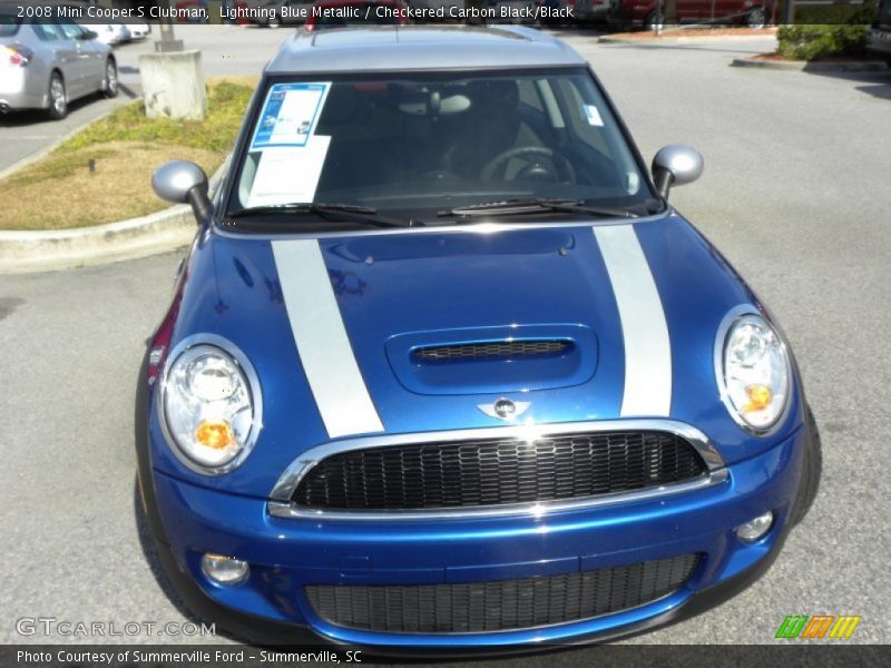 Lightning Blue Metallic / Checkered Carbon Black/Black 2008 Mini Cooper S Clubman