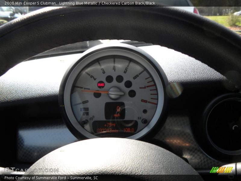 Lightning Blue Metallic / Checkered Carbon Black/Black 2008 Mini Cooper S Clubman