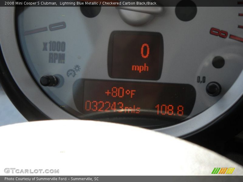Lightning Blue Metallic / Checkered Carbon Black/Black 2008 Mini Cooper S Clubman