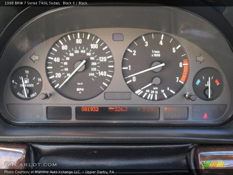  1998 7 Series 740iL Sedan 740iL Sedan Gauges