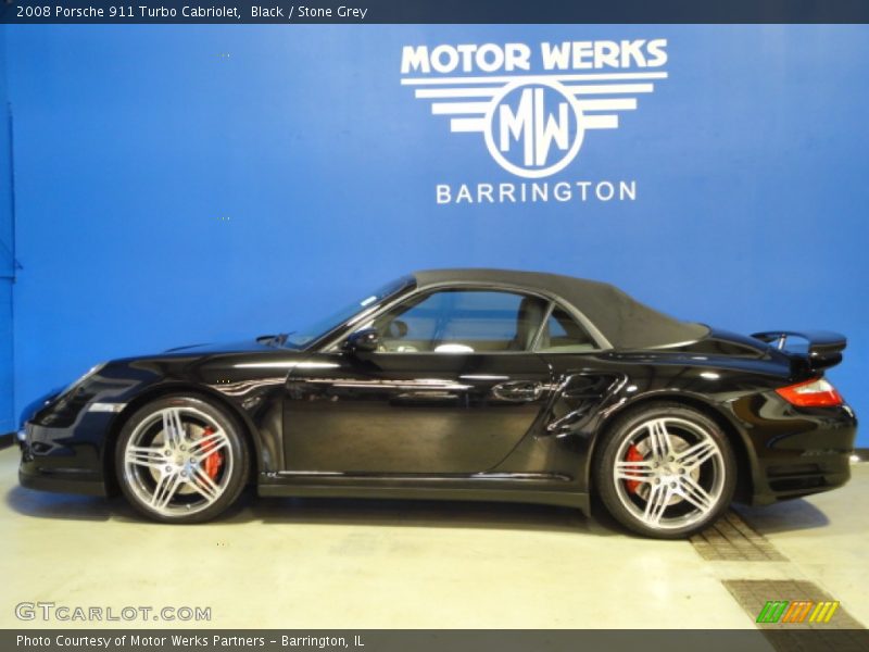 Black / Stone Grey 2008 Porsche 911 Turbo Cabriolet