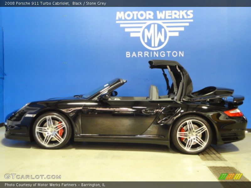 Black / Stone Grey 2008 Porsche 911 Turbo Cabriolet