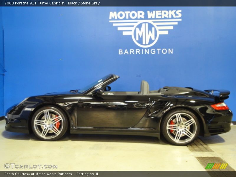 Black / Stone Grey 2008 Porsche 911 Turbo Cabriolet