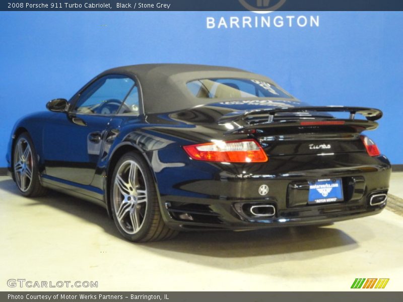 Black / Stone Grey 2008 Porsche 911 Turbo Cabriolet