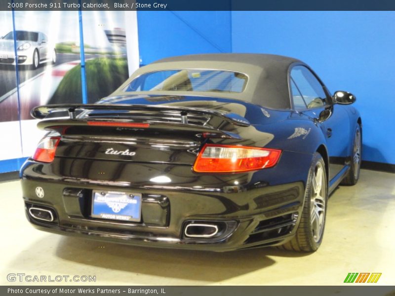 Black / Stone Grey 2008 Porsche 911 Turbo Cabriolet