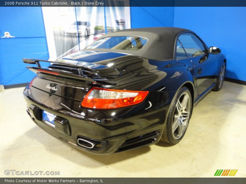 Black / Stone Grey 2008 Porsche 911 Turbo Cabriolet