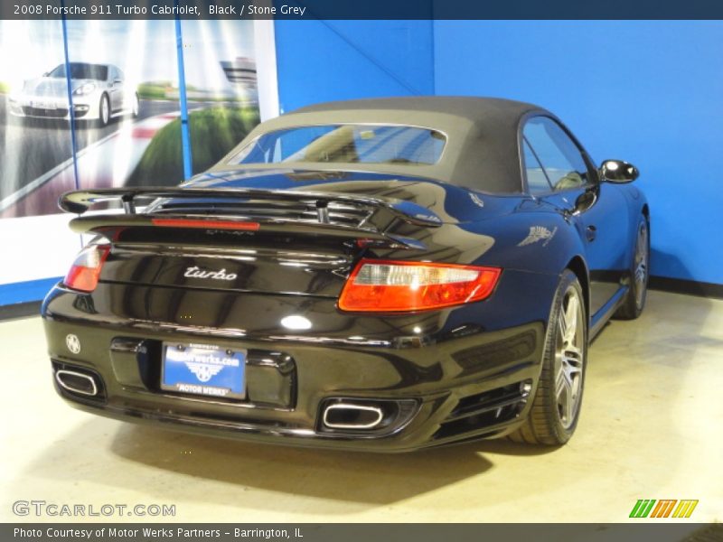 Black / Stone Grey 2008 Porsche 911 Turbo Cabriolet