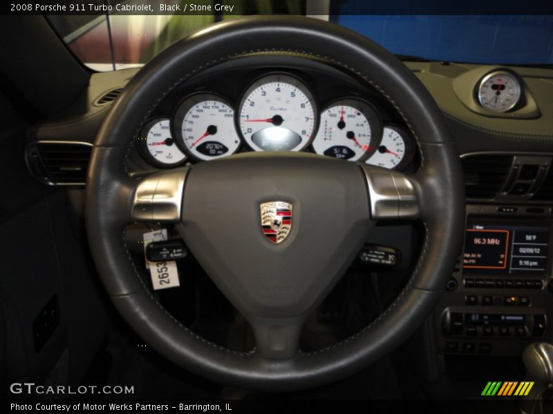 Black / Stone Grey 2008 Porsche 911 Turbo Cabriolet