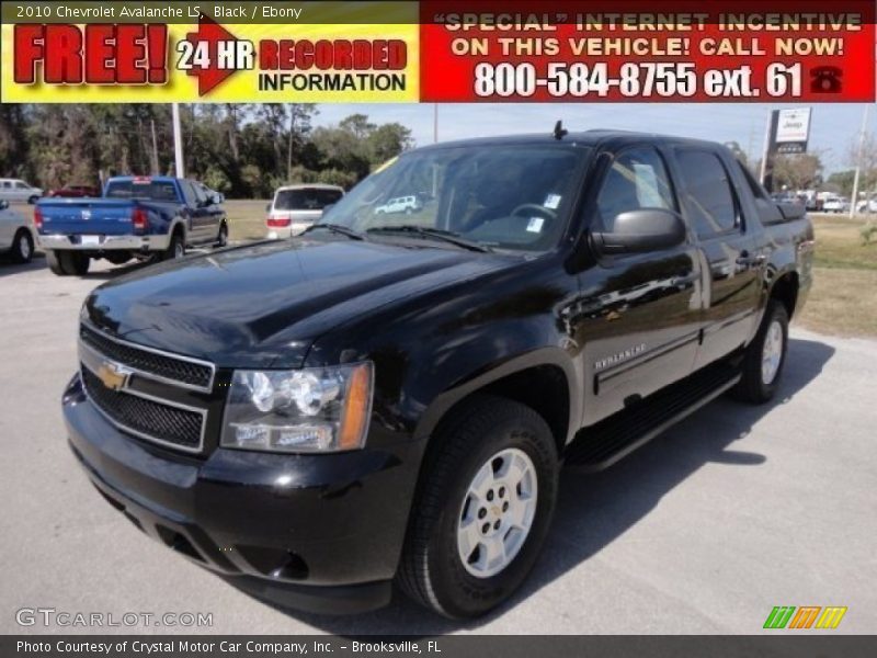 Black / Ebony 2010 Chevrolet Avalanche LS