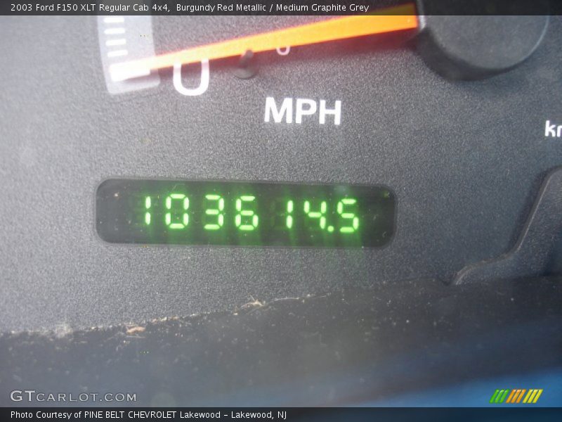 Burgundy Red Metallic / Medium Graphite Grey 2003 Ford F150 XLT Regular Cab 4x4