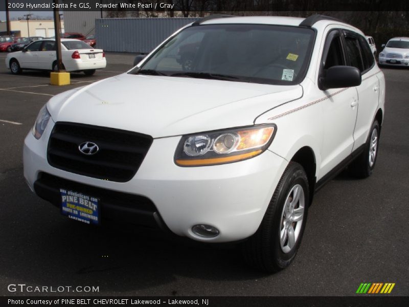 Powder White Pearl / Gray 2009 Hyundai Santa Fe GLS